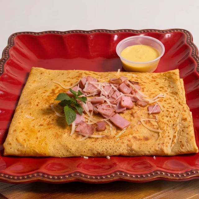 Cheese Ham Crepe.